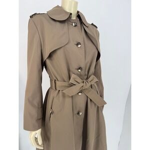 Vintage 1970s Weather Vane Princess Trench Coat Cape Back Belted 15/16